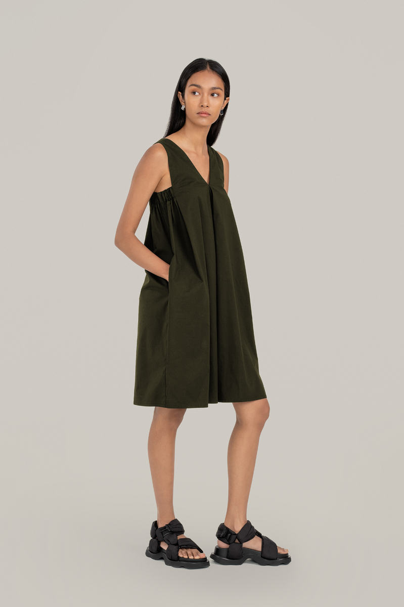 Cos olive sales green dress