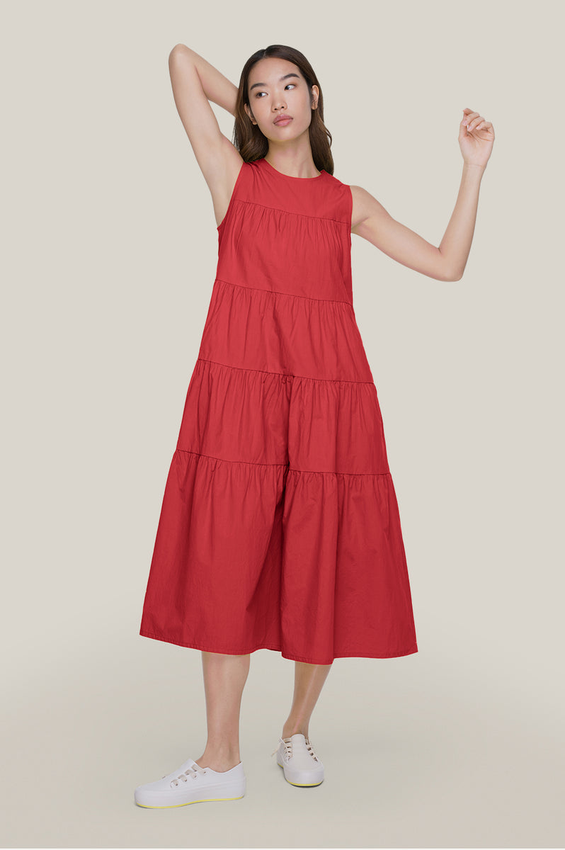 Harriet Tier Dress, Red