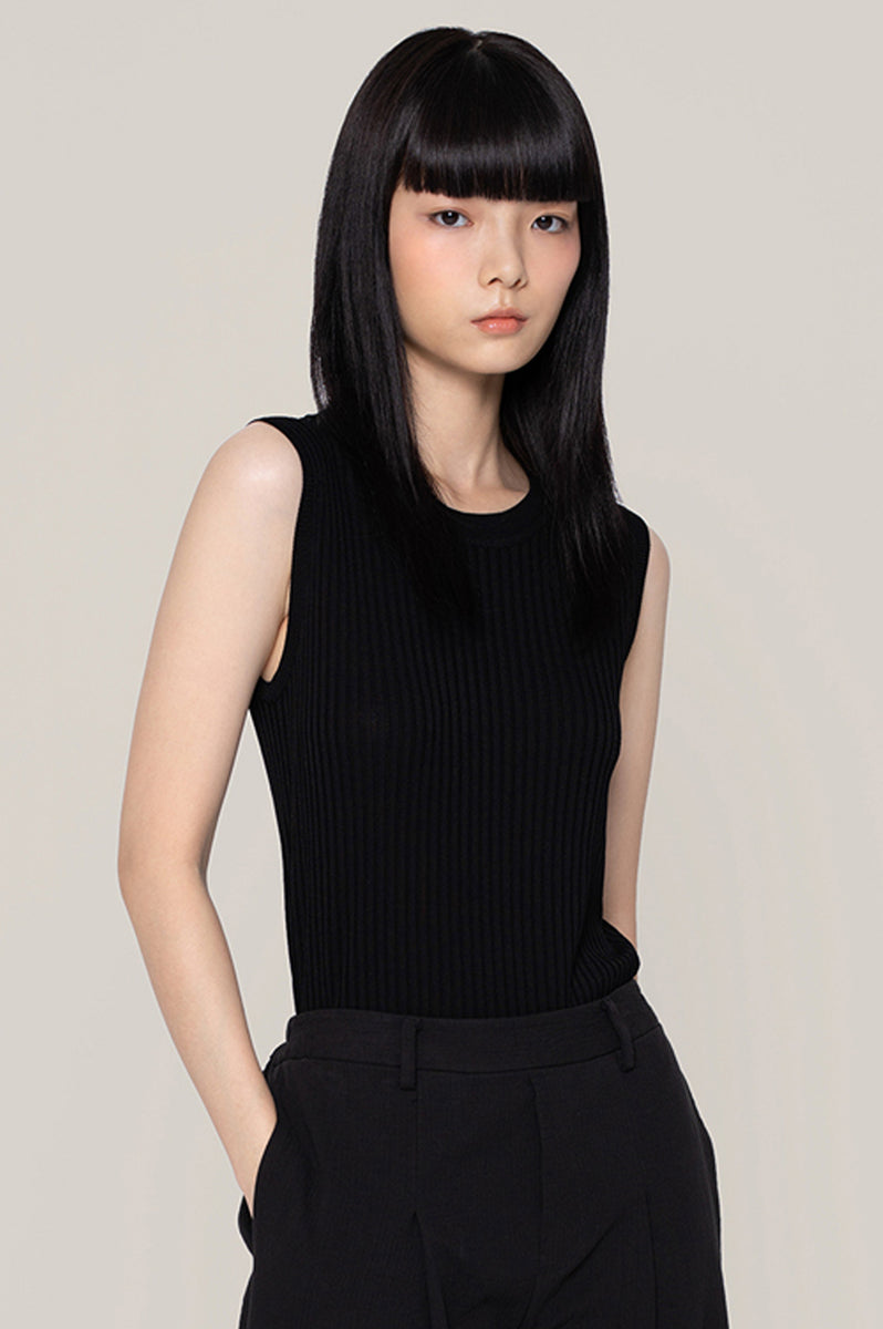 Sulin Knit Top, Black